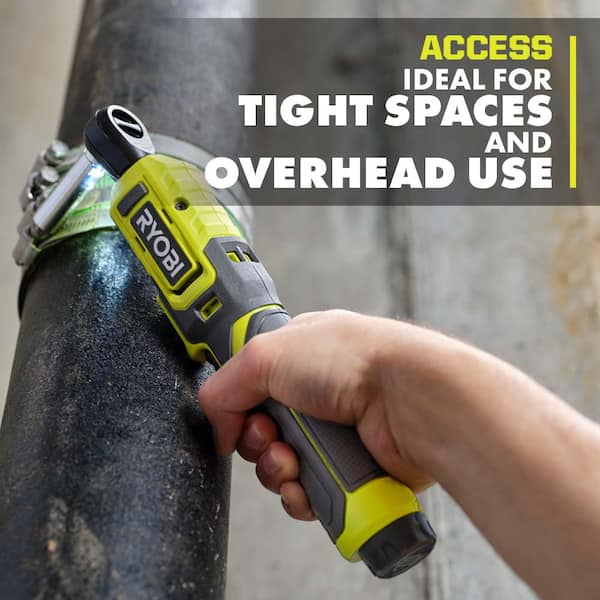 RYOBI - USB Lithium 1/4 in. Ratchet Kit with 2.0 Ah Battery and USB Charging Cable with USB Lithium 2.0 Ah Battery