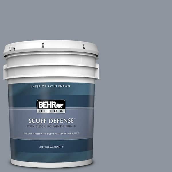 BEHR ULTRA 5 gal. #PPF-28 Blue Dusk Extra Durable Satin Enamel Interior Paint & Primer