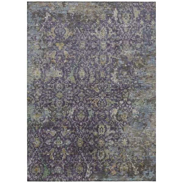 Chantille Machine Washable Indoor/Outdoor Abstract ACN2359 Plum 10 ft. x 14 ft. Area Rug