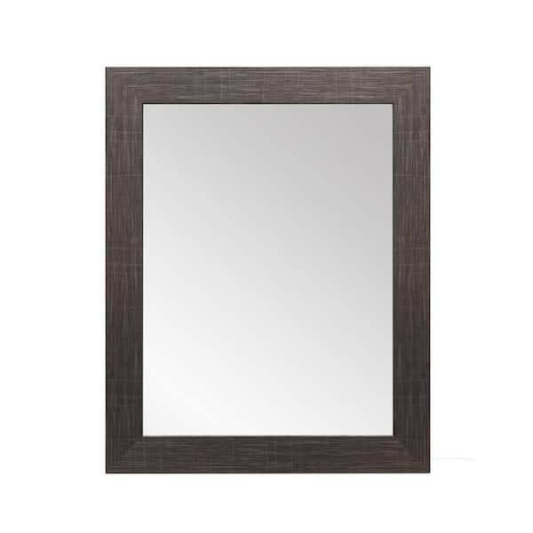 BrandtWorks 25.5 in. W X 48.5 in. H Rectangle Framed Scratched Black Mirror