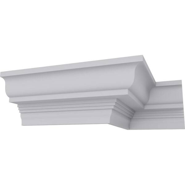 Ekena Millwork 4-1/2 in. x 3-7/8 in. x 94-1/2 in. Polyurethane Bulwark Smooth Crown Moulding