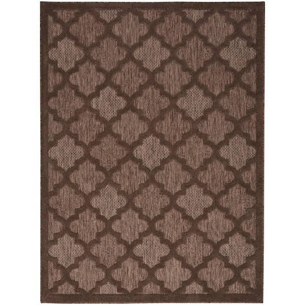 Nourison Easy Care Brown 4 ft. x 6 ft. Trellis Contemporary Area Rug