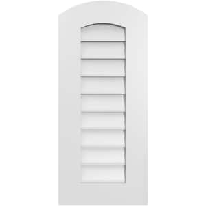 14 in. x 32 in. Arch Top Surface Mount PVC Gable Vent: Functional with Standard Frame