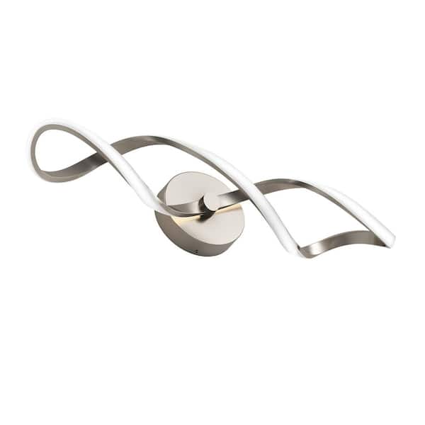 Swirl 26.6 in. Brushed Nickel Integrated LED Vanity Light Wall Fixture