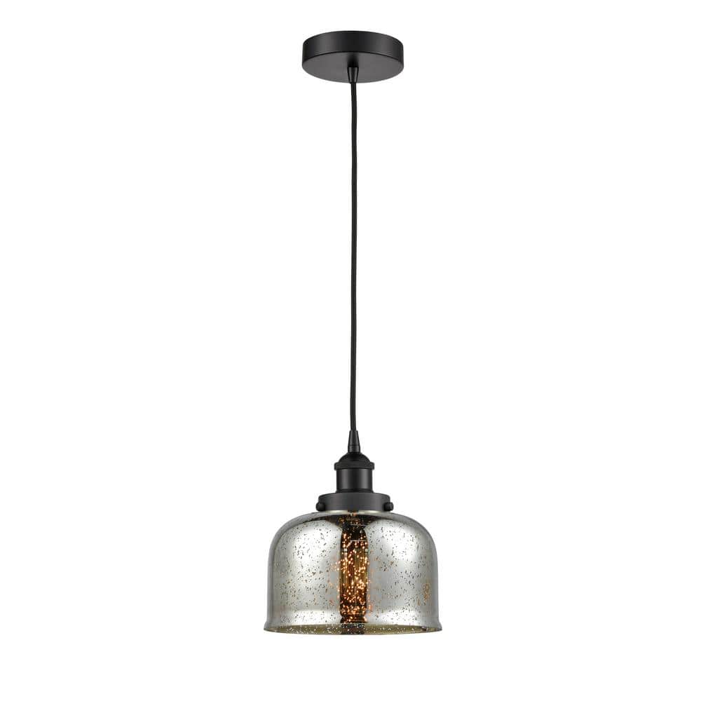 Bell 100-Watt 1-Light Matte Black Standard Mini Pendant Light with Silver Plated Mercury Glass, No Bulbs Included price history on PriceWatchPro
