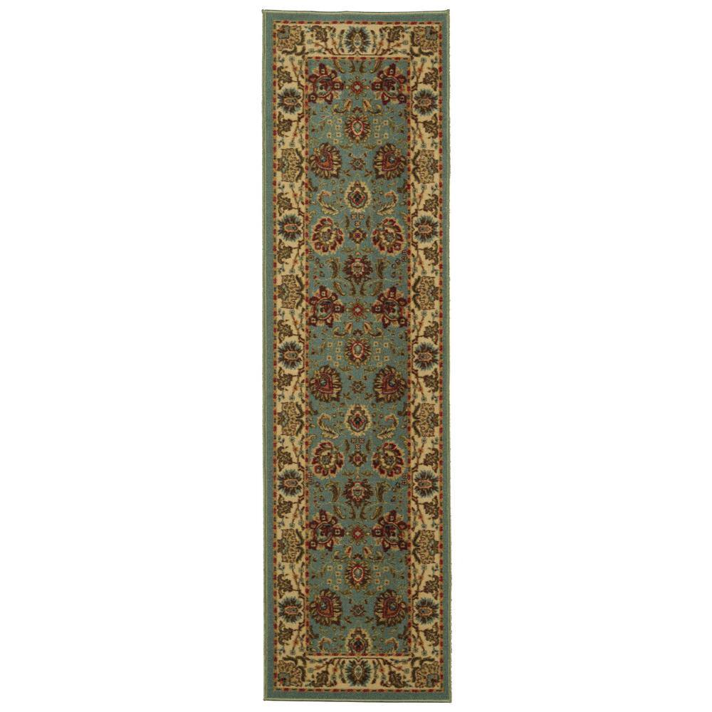 Ottomanson Ottohome Collection Traditional Floral Design Seafoam 2 ft