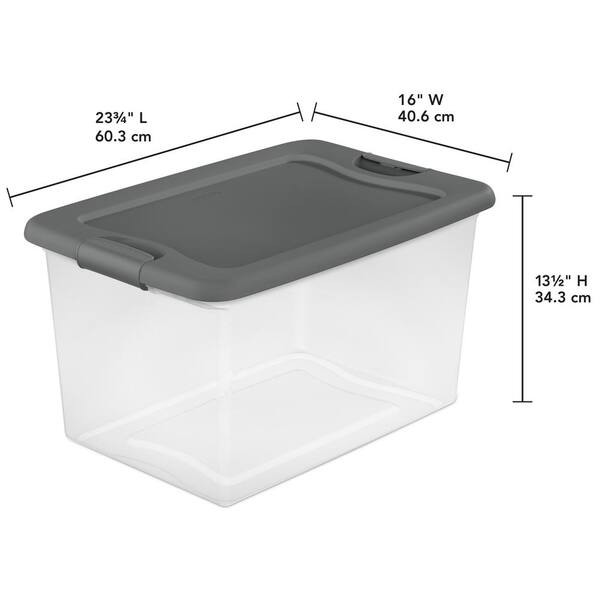 Sterilite 6.2 Qt. Modular Latch Box – 4-Pack, Titanium Plastic Storage