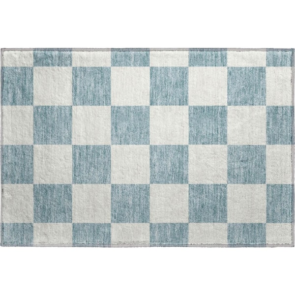 Mayfield Premium Machine Washable Abstract AMF2345 Teal 2 ft. x 3 ft. Accent Rug