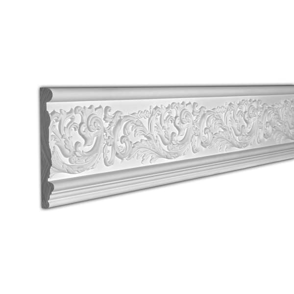 American Pro Decor 7-1/16 in. x 1 in. x 96 in. Floral Scroll Polyurethane Frieze Moulding Pro Pack 16 LF (2-Pack)