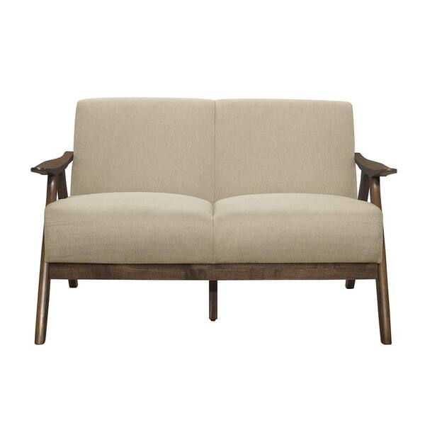 Lexicon Damala 51 in. Light Brown Polyester 2-Seater Loveseats with Charging Station