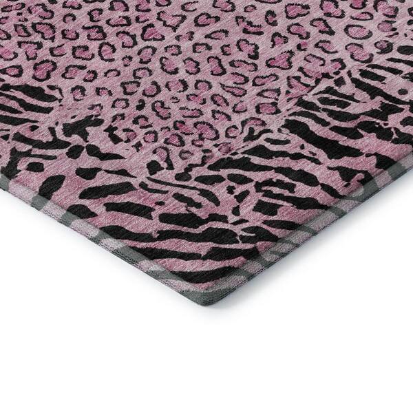 Mayfield Premium Machine Washable Abstract AMF1230 Pink 3 ft. x 5 ft. Area Rug