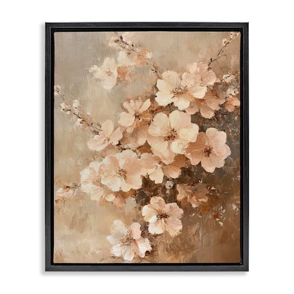 Stupell Industries Blooming Cherry Blossoms by Petal Prints Design Black Floater Frame Nature Graphic Art Print 31 in. x 25 in.