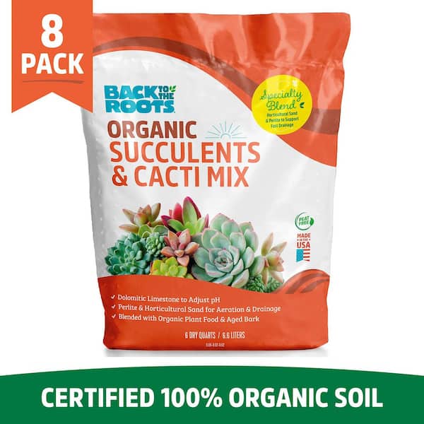 Back to the Roots 6-Quart Organic Succulent Mix Soil (8-pack)