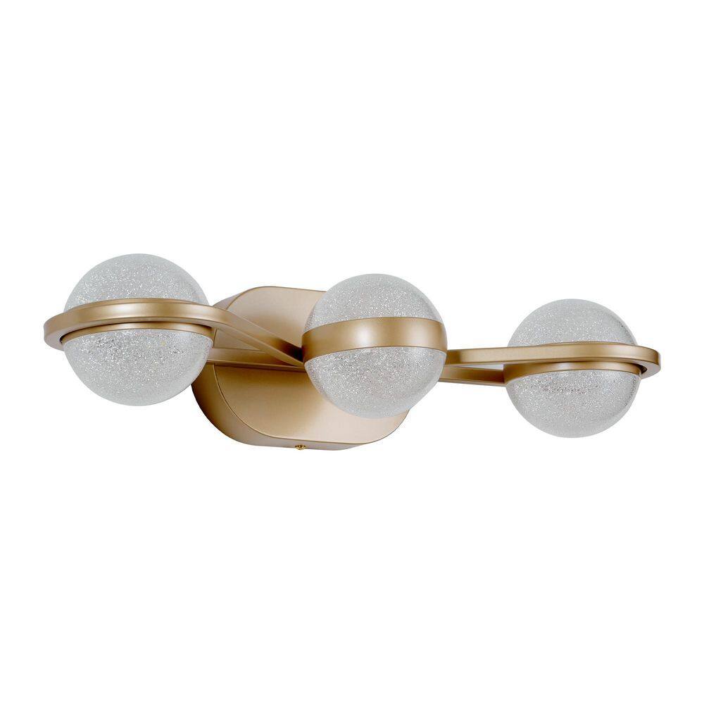 21.1 in. 3-Light Gold LED Vanity Light Over Mirror Bath Wall Lighting Fixtures price history on PriceWatchPro