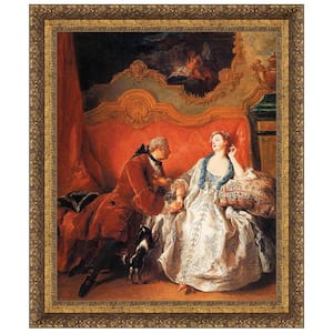 The Declaration of Love, 1735 by Jean Francois de Troy Framed Architecture Oil Painting Art Print 27 in. x 23 in.