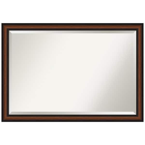 Amanti Art Yale Walnut 39.5 in. H x 27.5 in. W Framed Wall Mirror