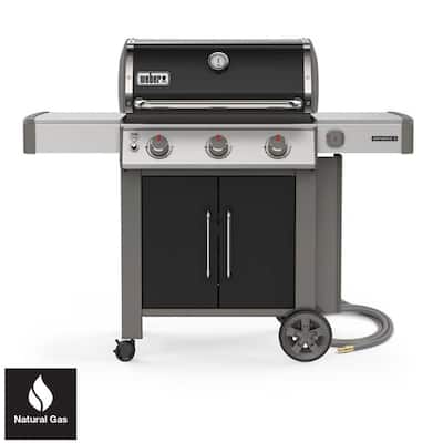 Genesis II E-315 3-Burner Natural Gas Grill in Black with Built-In Thermometer