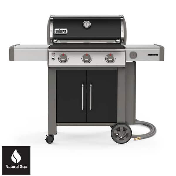 Weber Genesis II E-315 3-Burner Natural Gas Grill in Black with Built-In Thermometer