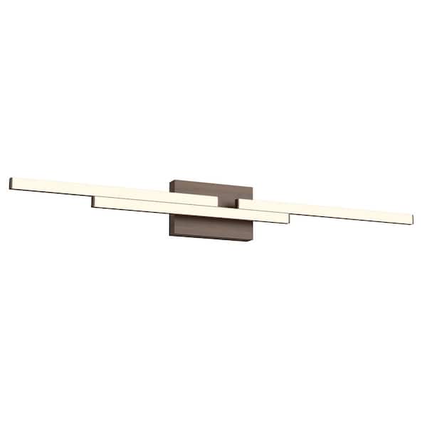 KUZCO Anello Minor 38-in 1 Light 29-Watt Walnut Integrated LED Vanity Light