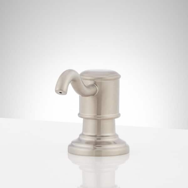 SIGNATURE HARDWARE Amberly Sink Mount Soap Dispenser in Stainless Steel