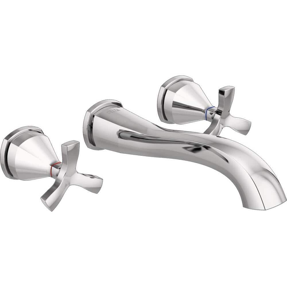 Sleek Modern Chrome 8" Widespread Wall-Mounted Faucet