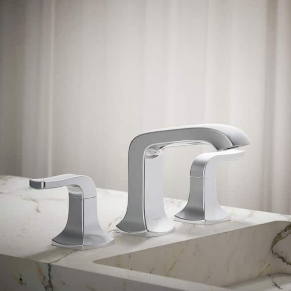 Rubicon 8 in. Widespread Double Handle Bathroom Faucet in Polished Chrome