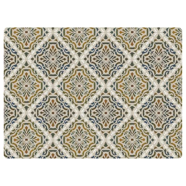 Bungalow Flooring Damask Diamond 3 ft. x 4 ft. Desk Chair Mat