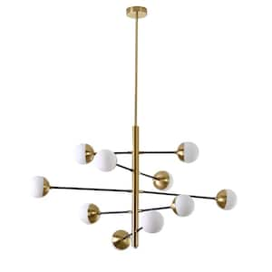 Bety 10-Light Brass & Black Chandelier