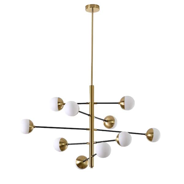 Unbranded Bety 10-Light Brass & Black Chandelier