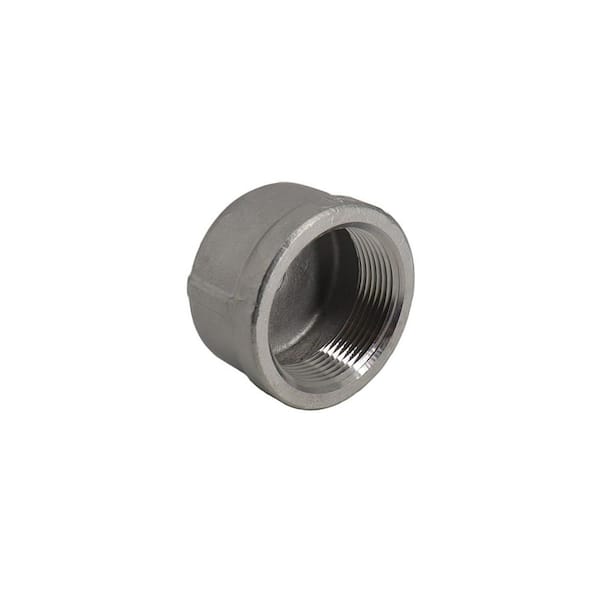 1/4 in. 316-Stainless Steel 150-PSI Threaded Round Cap