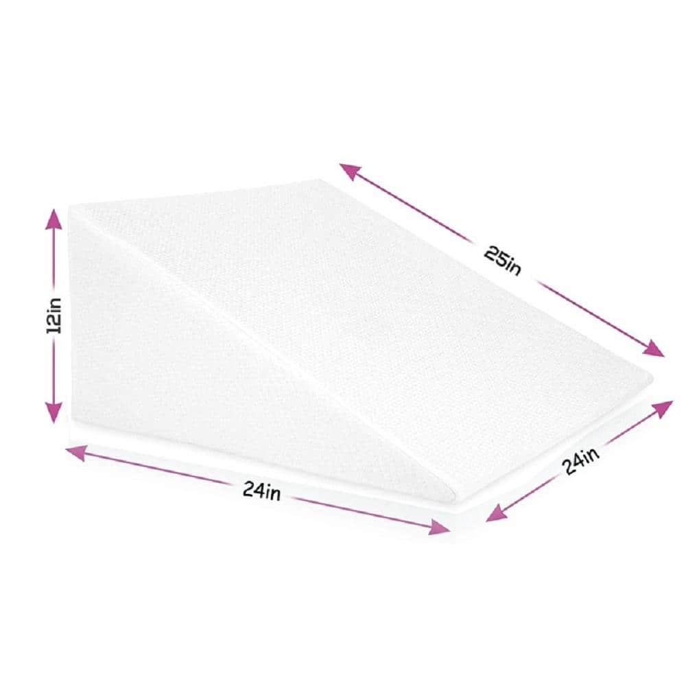 White Memory Foam Maternity Wedge Sleeping Pillow