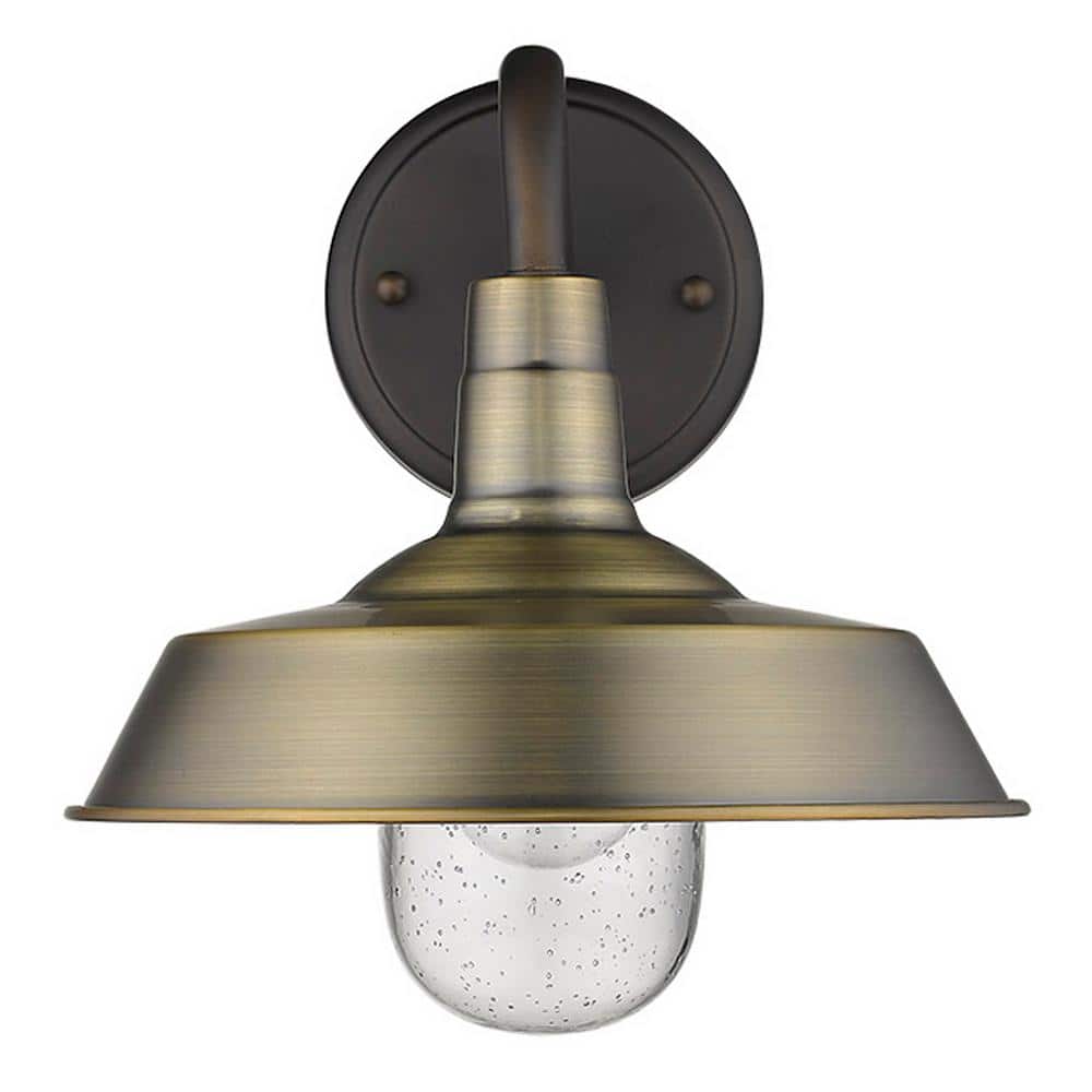 Burry 12" Antique Brass Dimmable Direct Wired Wall Light