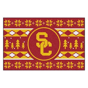 Southern California Trojans Holiday Sweater Cardinal Red 1.5 ft. x 2.5 ft. Starter Area Rug