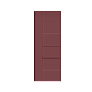 Modern Classic 18 in. x 80 in. Maroon Stained Composite MDF Paneled Barn Door Slab