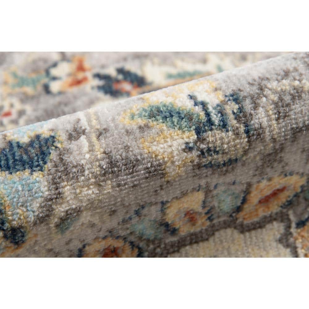 Grayson Easy-Care Gray Synthetic 8' x 10' Reversible Area Rug