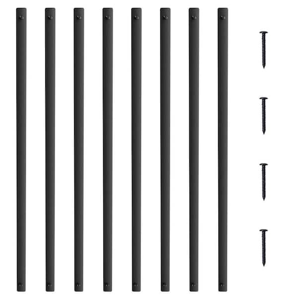 SKYSHALO Staircase Metal Balusters,29.5 x 1 in. Flat Aluminum Alloy Decorative Banister Spindles,51 Pack Deck Baluster