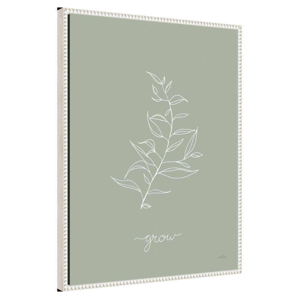 Sylvie Beaded White Framed Botanical Canvas Wall Art