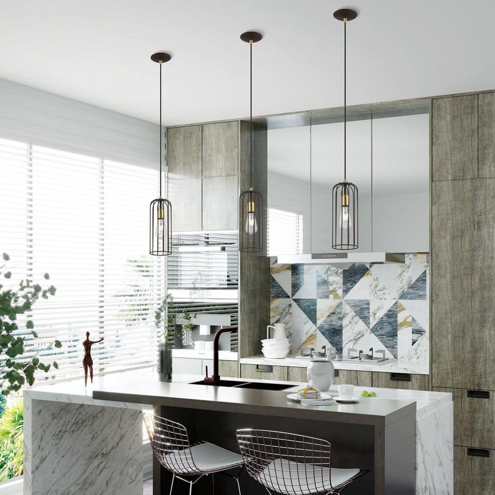 Glenbrook Mini 5'' Bronze & Antique Brass Indoor/Outdoor Pendant Light