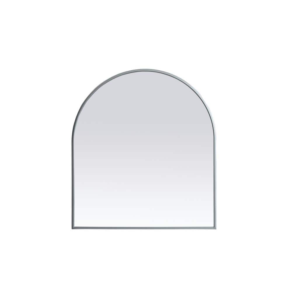Simply Living 27 in. W x 30 in. H Arch Metal Framed Silver Mirror