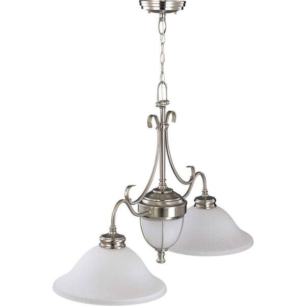 Glomar Salem - 2 Light Trestle with Frosted Linen Glass Brushed Nickel-DISCONTINUED