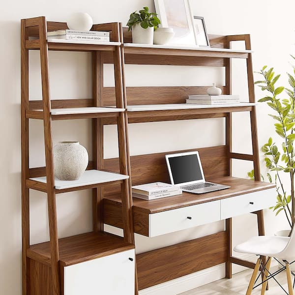 MODWAY Bixby 69.5 in. W Rectangular in Walnut White 2-Piece Home