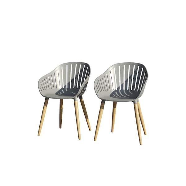 Amazonia Norfolk Teak Finish Solid Wood Outdoor Dining Chair (2-Pack)