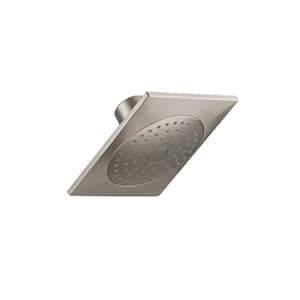 Loure 1-Spray Patterns 6. 3125 in. Rain Wall Mount Fixed Shower Head in Vibrant Brushed Nickel