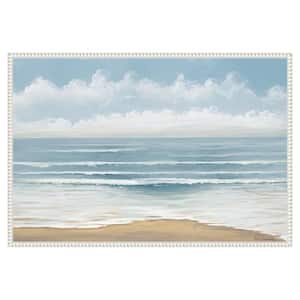 "Smooth Beach Waves" by Bruce Nawrocke 1-Piece Floater Frame Giclee Coastal Canvas Art Print 23 in. x 33 in.
