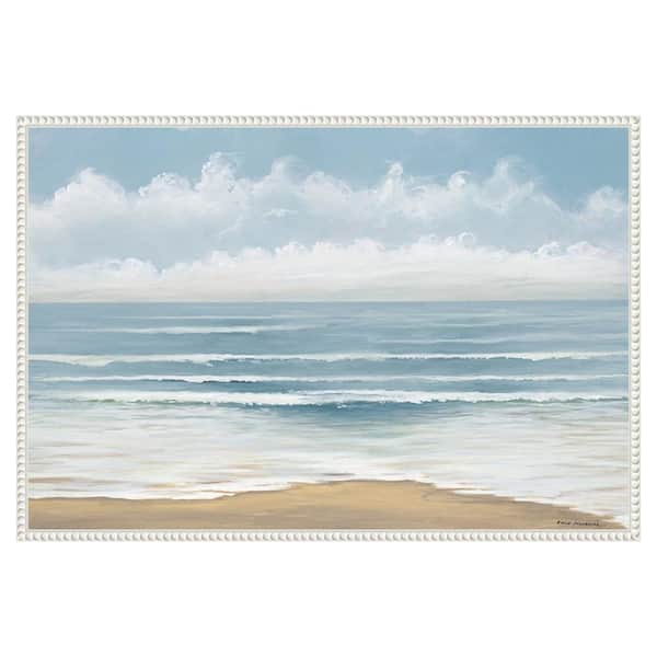 Amanti Art "Smooth Beach Waves" by Bruce Nawrocke 1-Piece Floater Frame Giclee Coastal Canvas Art Print 23 in. x 33 in.