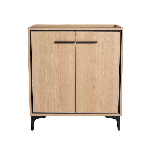 29.2 in. Freestanding Bath Vanity Cabinet without Top in Oak Unassembled