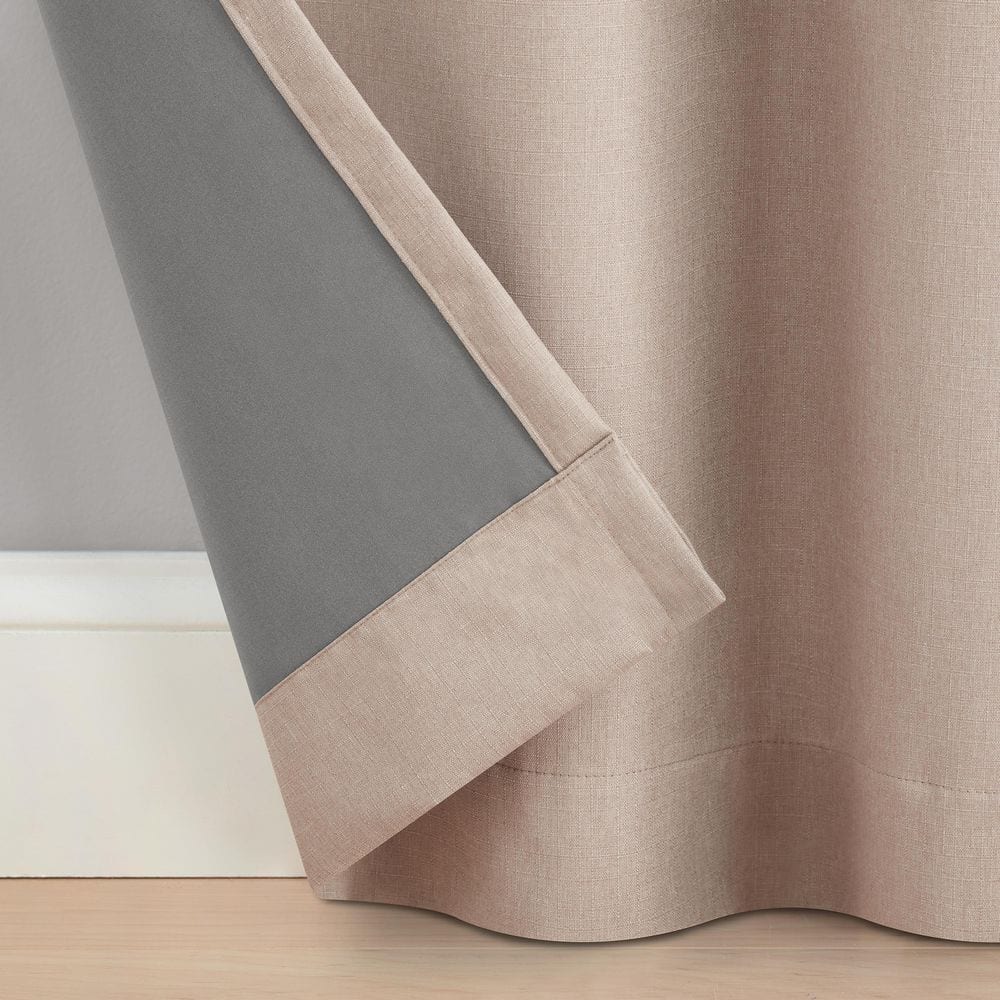 Natural Linen 84" Blackout Rod Pocket Curtain Panel