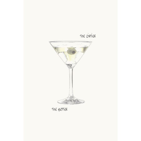VENICE BEACH Collections Dirtier the Better Martini by Grotto Studios Unframed Graphic Print Abstract Poster Art Print 24 in. x 36 in.