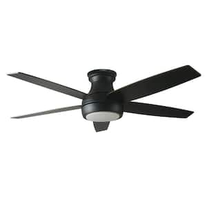 Lanier Falls 52 in. Indoor Ceiling Fan with Integrated LED, Remote Control and Reversible Blades in Matte Black