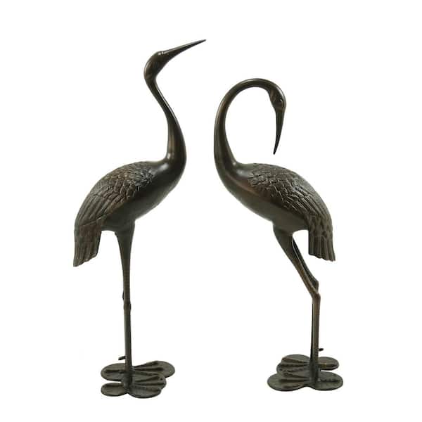 Noble House Scarlet 43 In And 39 Aluminum Crane Statues Garden Statue 2 Pack 42302 The Home Depot - Garden Crane Statues